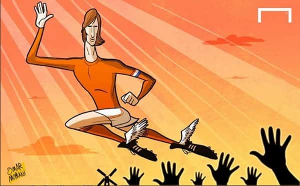 اثر هنری عمر مومانی به مناسبت در گذشت یوهان کرایوف