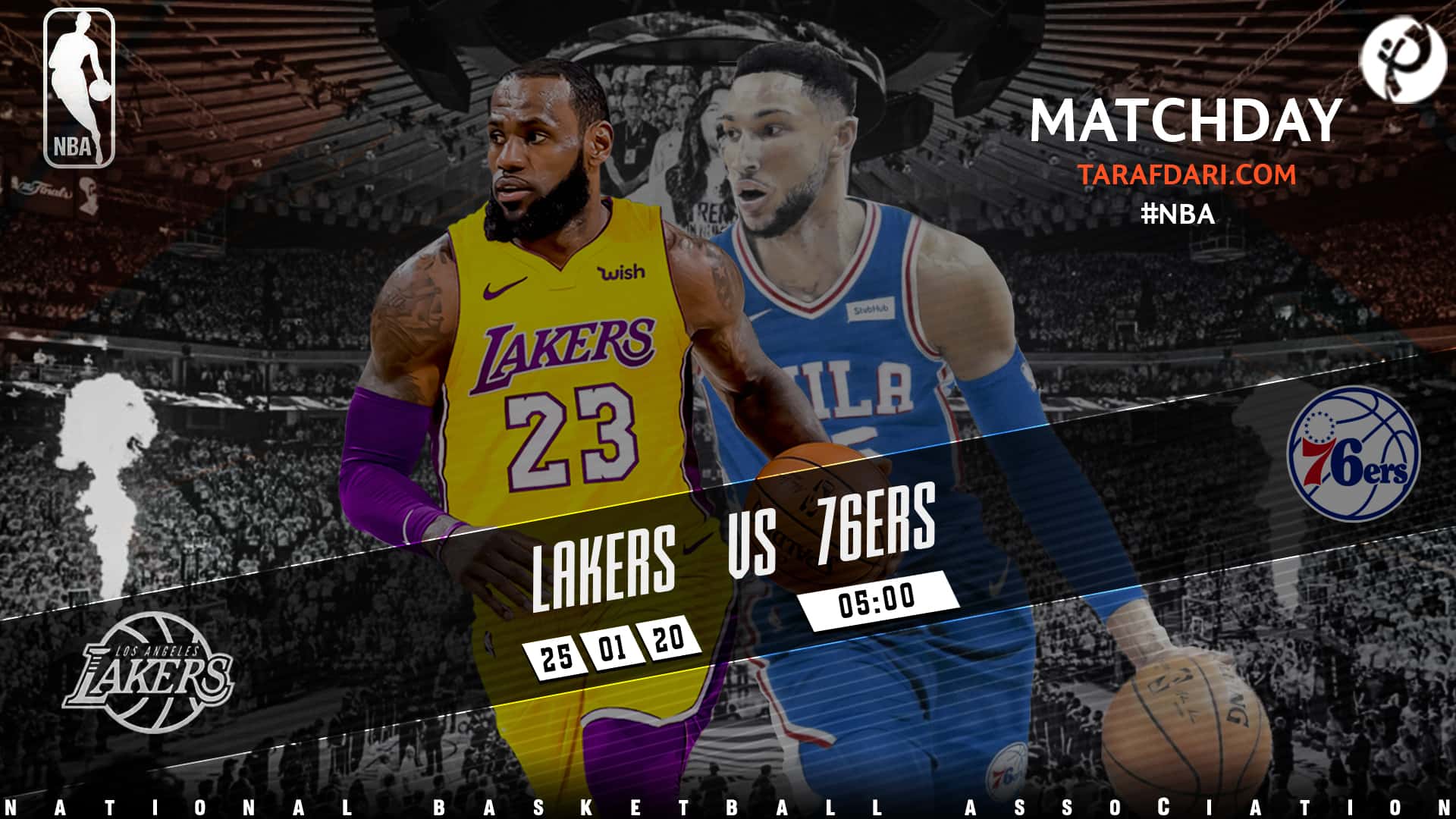 لس آنجلس لیکرز- فیلادلفیا سونی سیکسرز- Los Angles Lakers- Philadelphia 76ers- بسکتبال NBA- بسکتبال آمریکا- آمریکا
