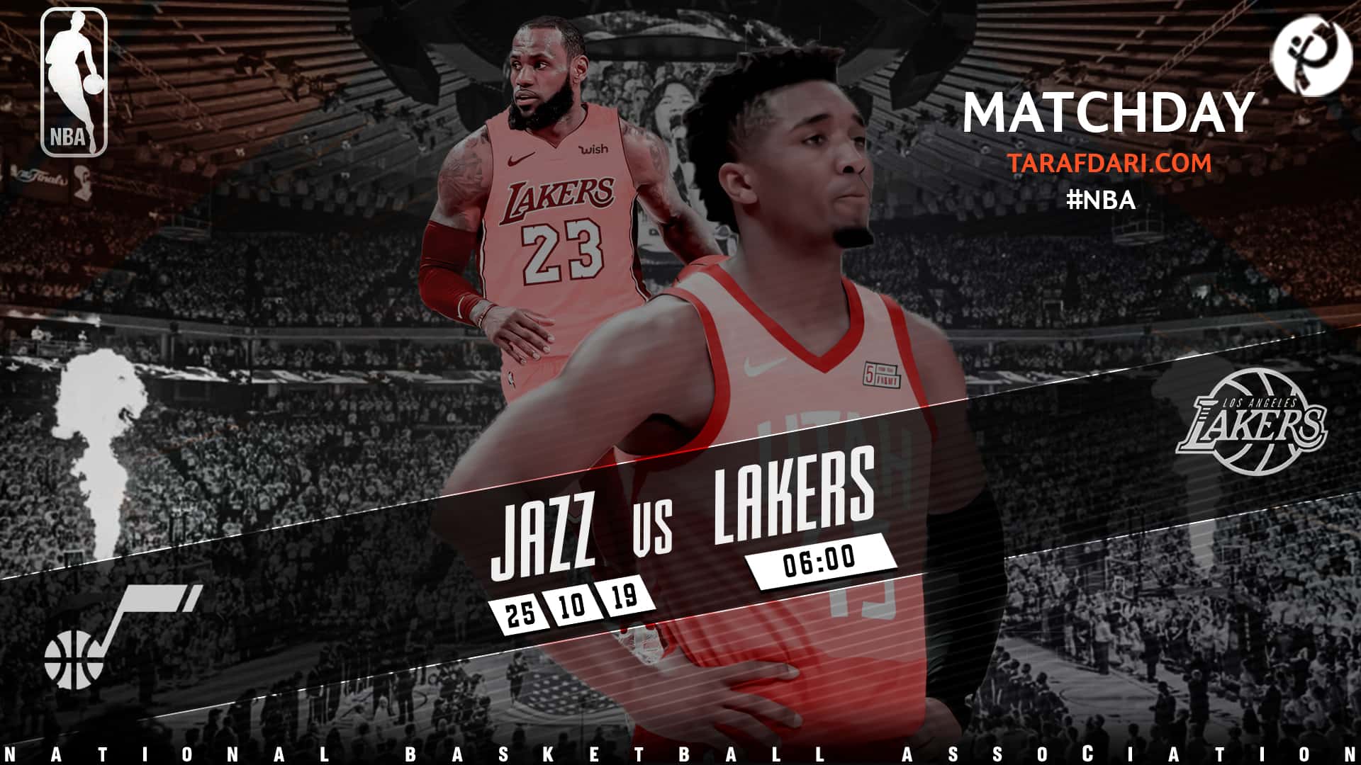 بسکتبال-لس آنجلس لیکرز-یوتاه جز-NBA Basketball