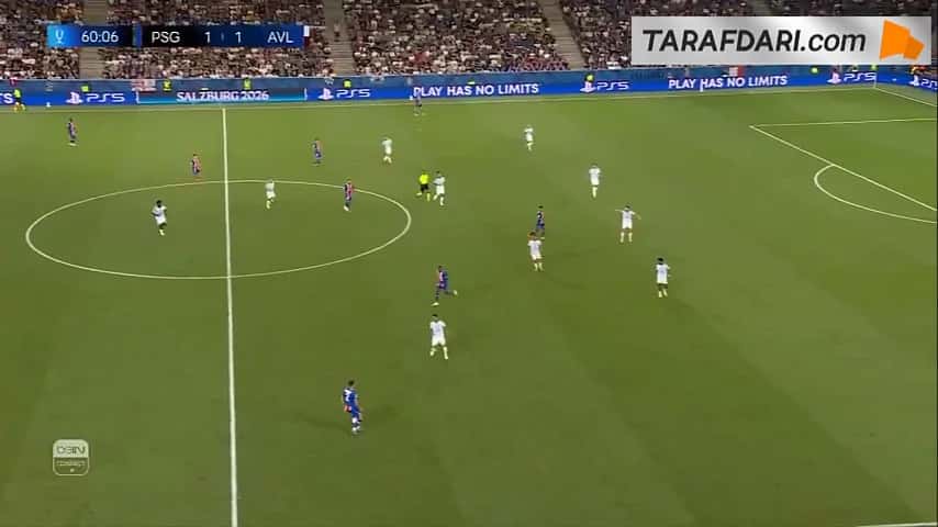 فرار از تله آفساید؛ گل دزیره دوئه به استون ویلا (پاری سن ژرمن 2-1 استون ویلا)