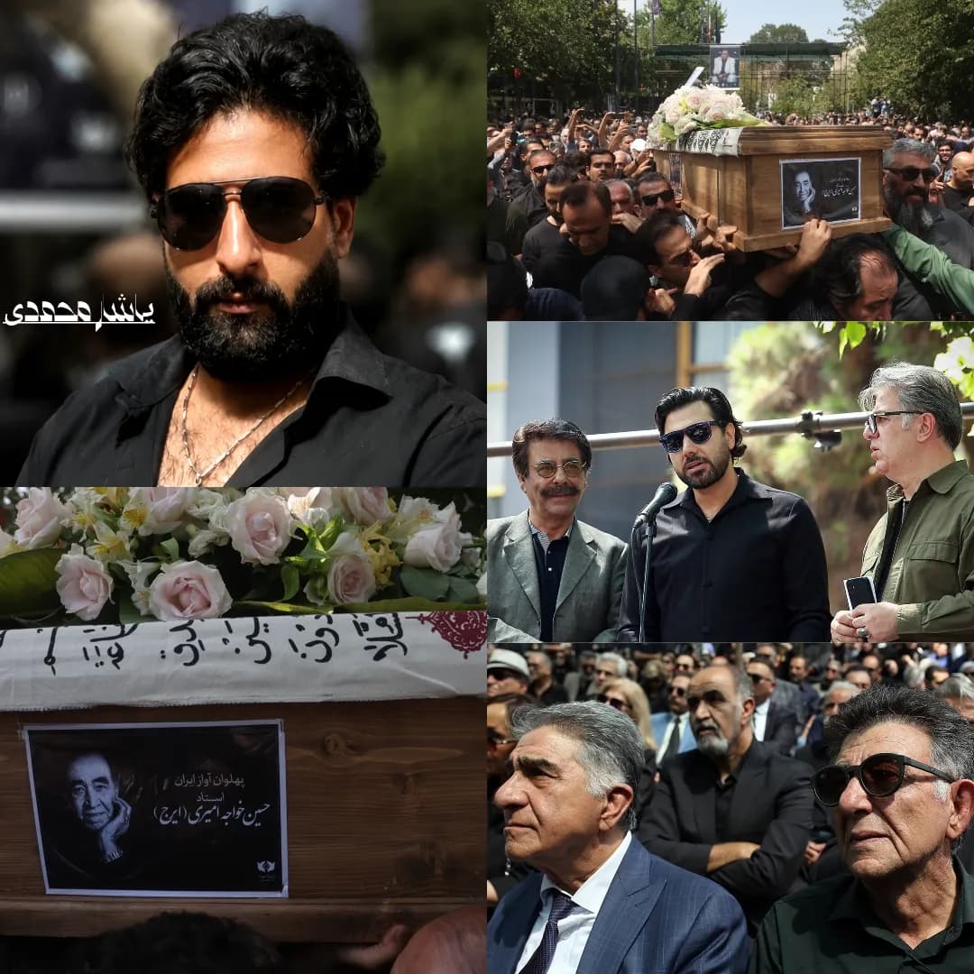 هاتف مهراد هم در کنار هنرمندان دیگر با استاد وداع کرد