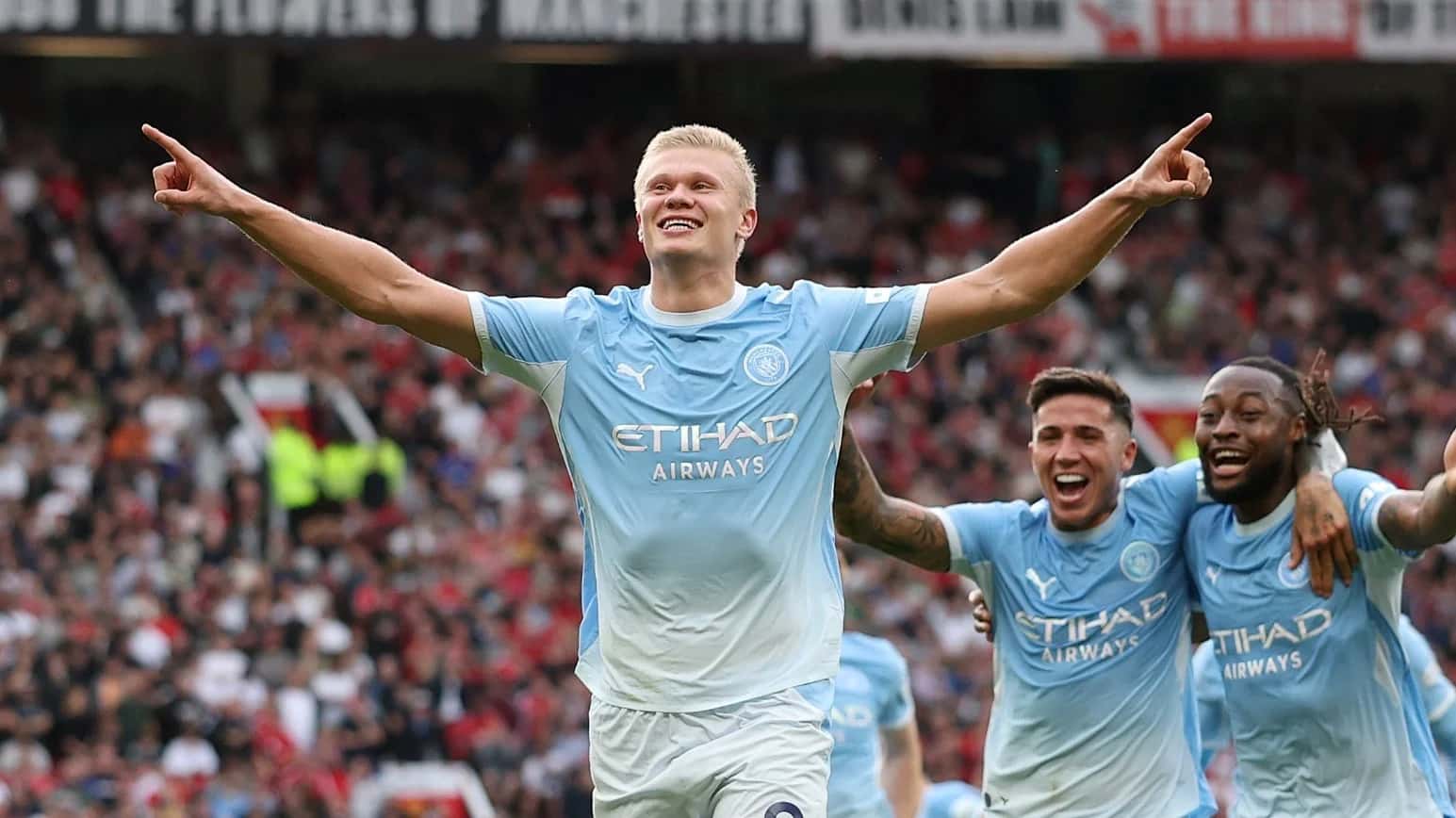 ارلینگ هالند در بازی منچسترسیتی و منچستریونایتد