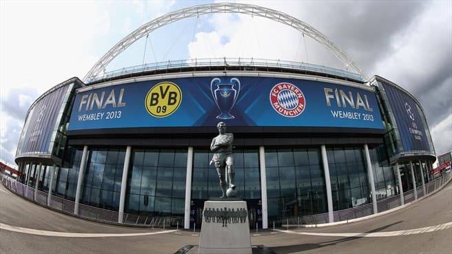 A general view of Wembley Stadium ahead of the UEFA Champions League final between Borussia Dortmund and FC Bayern München