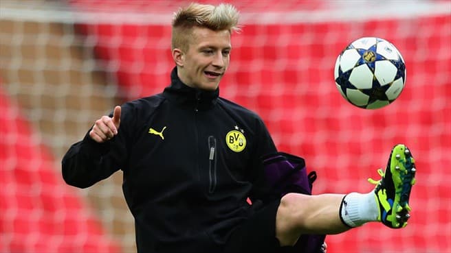Marco Reus of Borussia Dortmund during a training session ahead of the UEFA Champions League final against FC Bayern München
