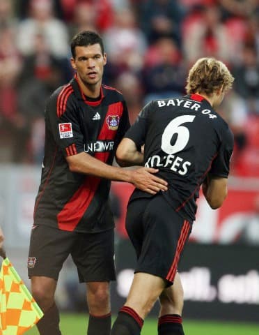 Michael Ballack , Simon Rolfes ( Bayer Leverkusen ) Fussball 1. Bundesliga- Bayer Leverkusen - Werder Bremen 1-0 14.8.2011