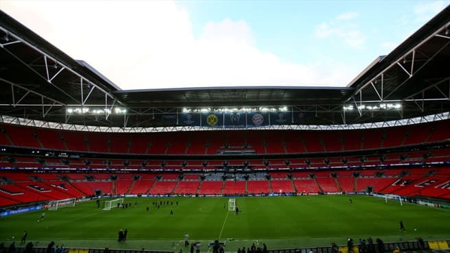 Players of Borussia Dortmund during a training session ahead of the UEFA Champions League final against FC Bayern München