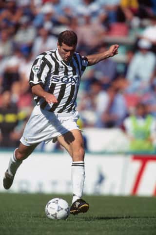 Zinedine Zidane playing for Juventus Turin during the 1996-1997 season.