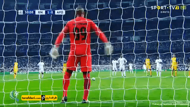 گل دوم کریستیانو رونالدو به آپوئل (رئال مادرید 2-0 آپوئل)