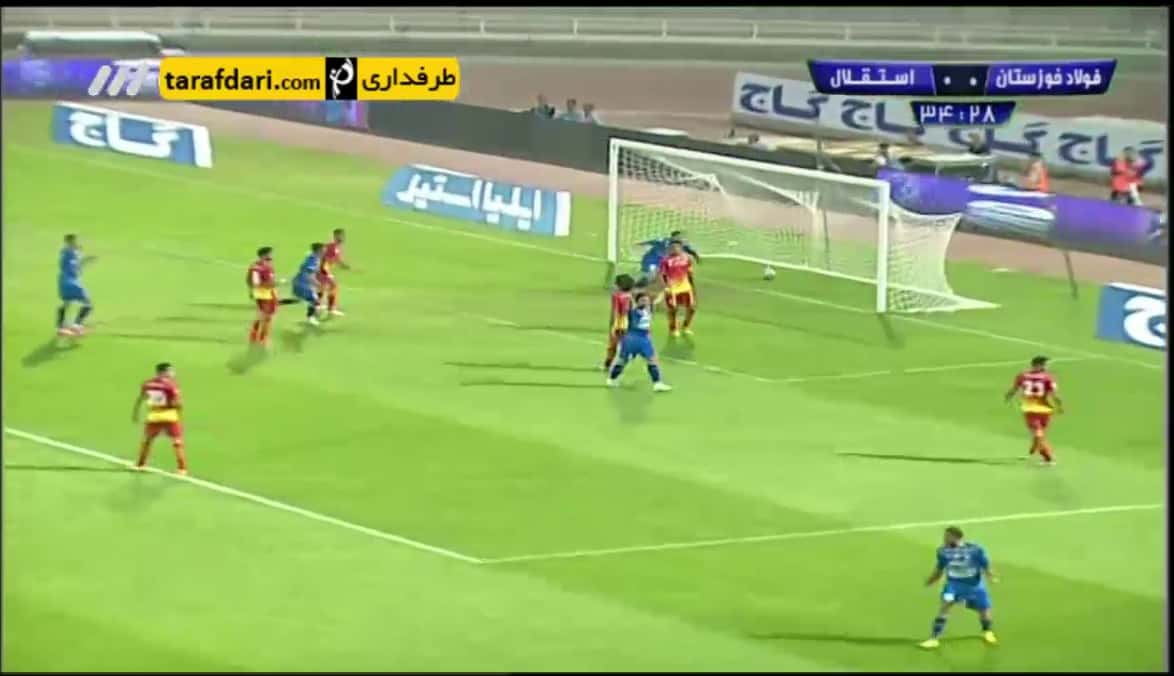 ویدیو؛ گل جابر انصاری به فولاد خوزستان (فولاد 0 استقلال 1)