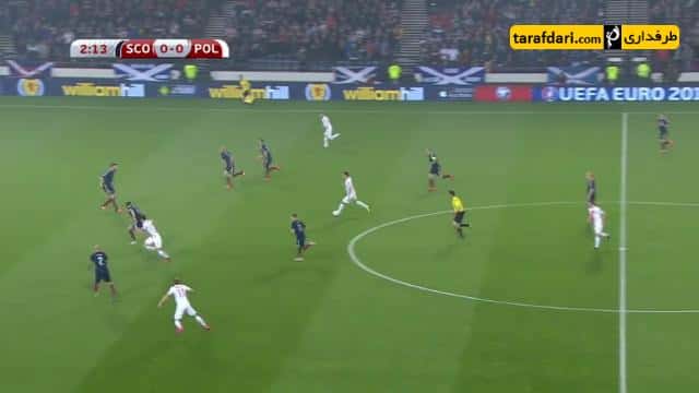 گل های بازی اسکاتلند 2-2 لهستان (دو گل از لواندوفسکی)