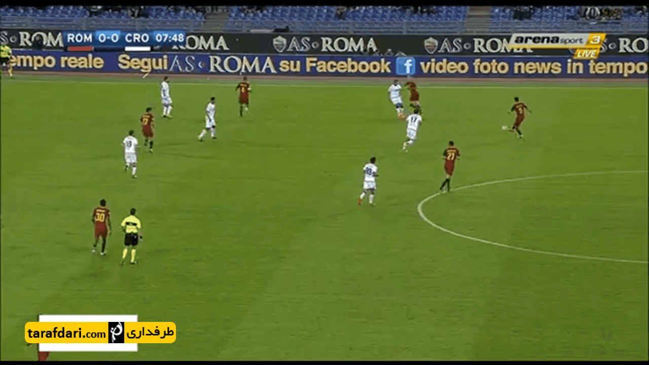 گل بازی آ اس رم 1-0 کروتونه
