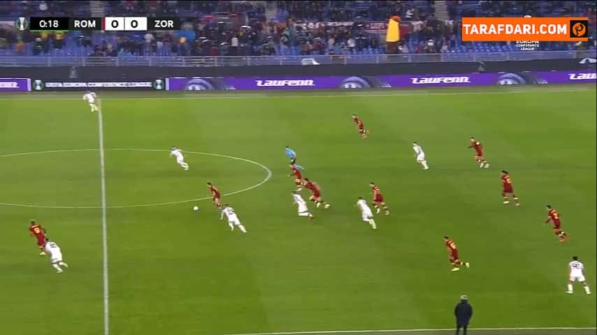 خلاصه بازی آاس رم 4-0 زوریا لوهانسک (لیگ کنفرانس اروپا - 2021/22)