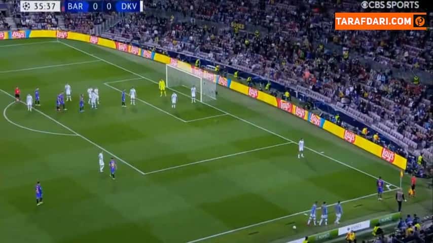 گل جرارد پیکه به دیناموکیف (بارسلونا 1-0 دیناموکیف)