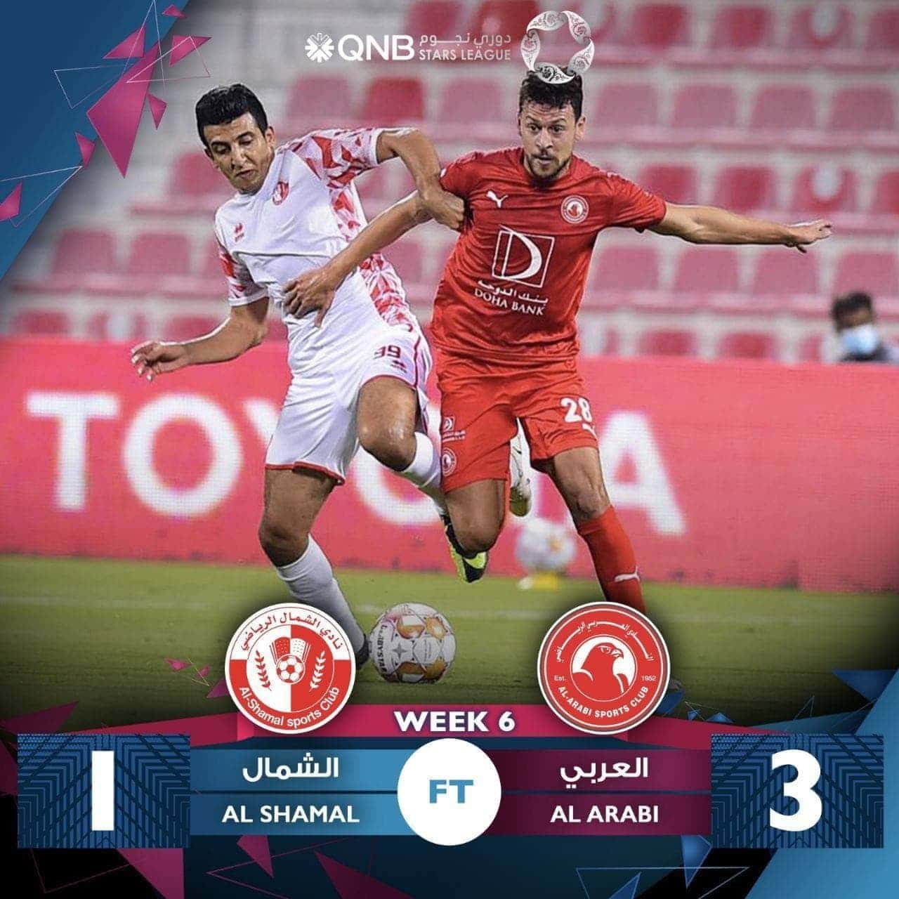 هفته ششم لیگ ستارگان قطر؛ پیروزی العربی در حضور فرشید اسماعیلی