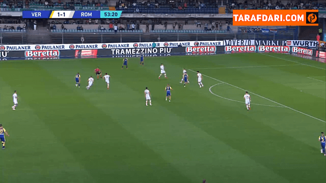 گل کاپراری به رم (هلاس ورونا 2-1 رم)