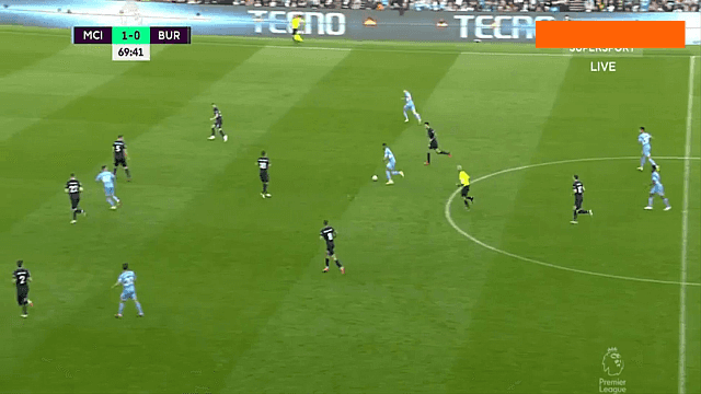 گل کوین دی بروین به برنلی (منچسترسیتی 2-0 برنلی)