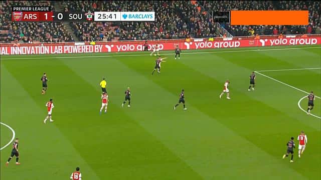 گل مارتین اودگارد به ساوتهمپتون (آرسنال 2-0 ساوتهمپتون)