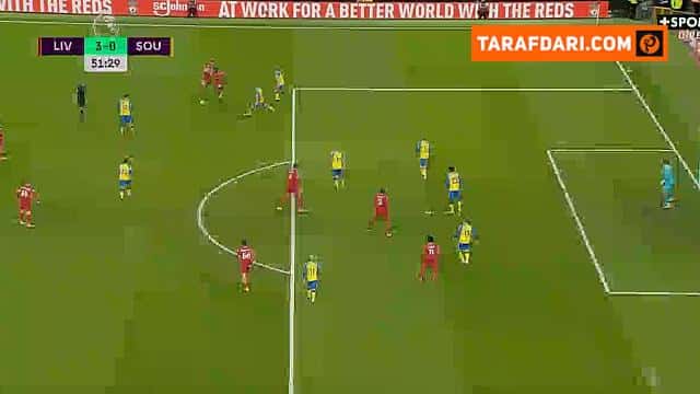 گل فن دایک به ساوتهمپتون (لیورپول 4-0 ساوتهمپتون)