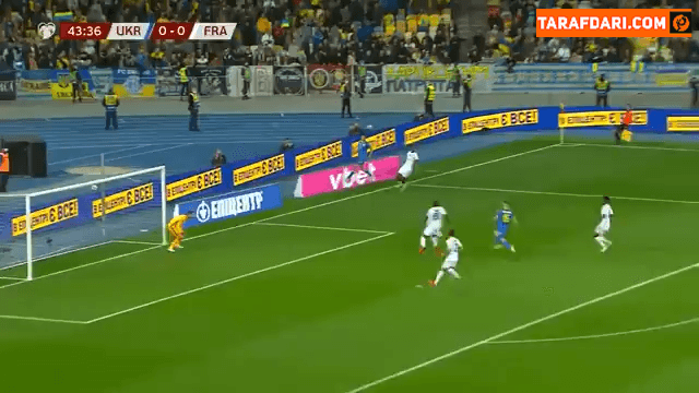 گل دیدنی میکولا شاپارنکو به فرانسه (اوکراین 1-0 فرانسه)