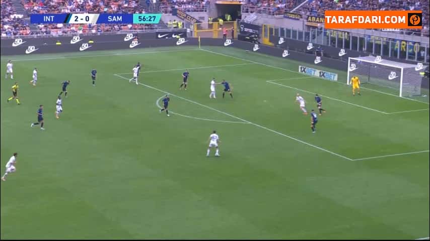 گل دوم خواکین کوریا به سمپدوریا (اینتر 3-0 سمپدوریا)