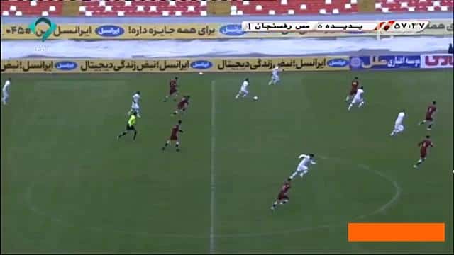 گل تماشایی مهدی حسینی به پدیده (پدیده 0-2 مس)