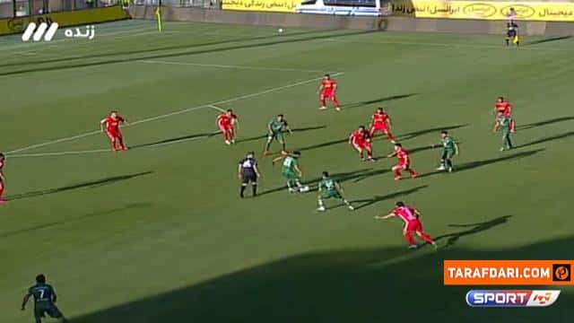 گل سعید باقرپسند به پرسپولیس (ذوب آهن 1-0 پرسپولیس)