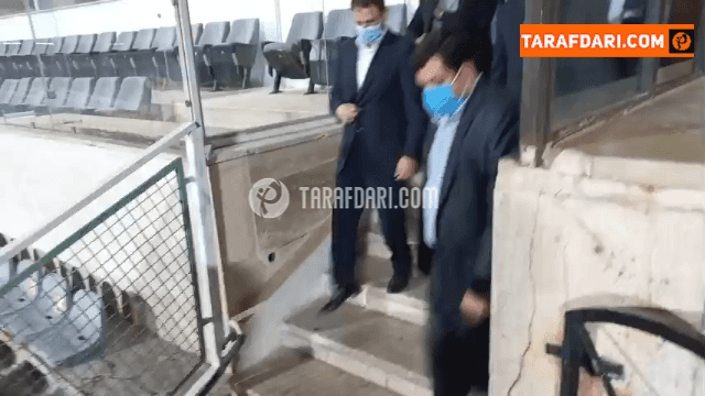 خوش و بش دکتر سجادی با سرپرست تیم ملی و مهدوی کیا و اردلان آشتیانی / فیلم