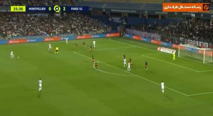 دبل مسی ؛ گل دوم مسی به مون پلیه ( پاری سن ژرمن 2-0 مون پلیه )
