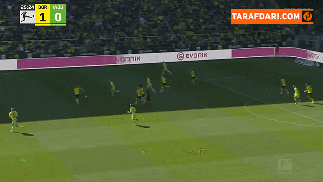 گل اکسل ویتسل به وولفسبورگ (دورتموند 2-0 وولفسبورگ)