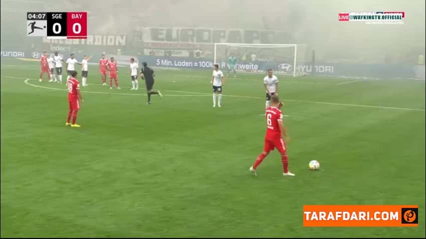 گل زیبای یوسوا کیمیش به فرانکفورت از روی ضربه ایستگاهی (آینتراخت فرانکفورت 0-1 بایرن مونیخ)