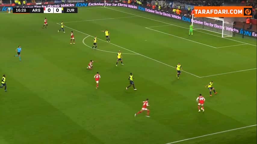 گل زیبای کیرن تیرنی به زوریخ (آرسنال 1-0 زوریخ)