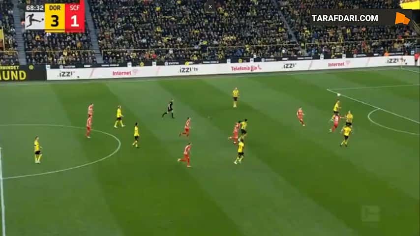 گل زیبای یولیان برانت به فرایبورگ (دورتموند 4-1 فرایبورگ)