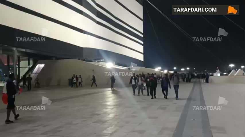 گزارش خبرنگار طرفداری از فضای ورزشگاه البیت در آستانه بازی فرانسه و انگلیس / فیلم