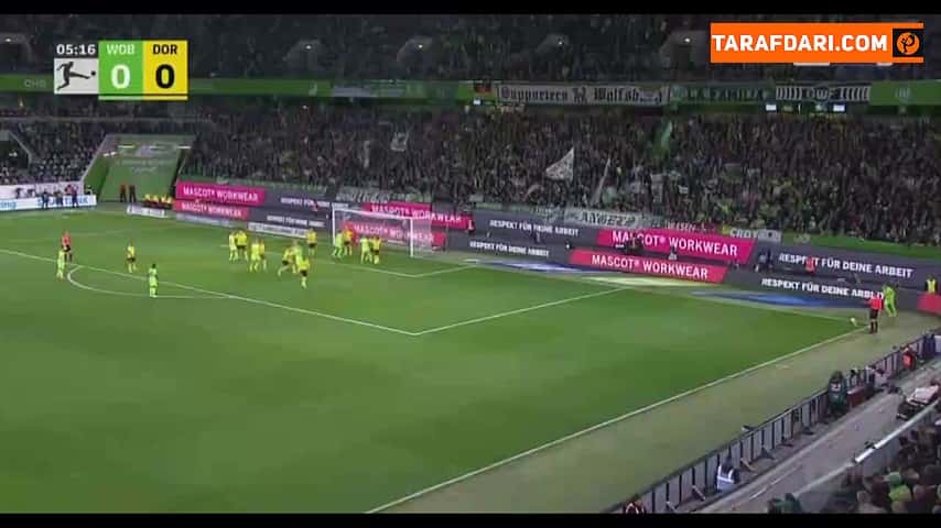 گل میکی فن د فن به دورتموند (وولفسبورگ 1-0 دورتموند)