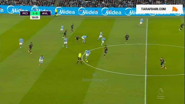 گل ایلکای گوندوعان به استون ویلا (منچسترسیتی 2-0 استون ویلا)