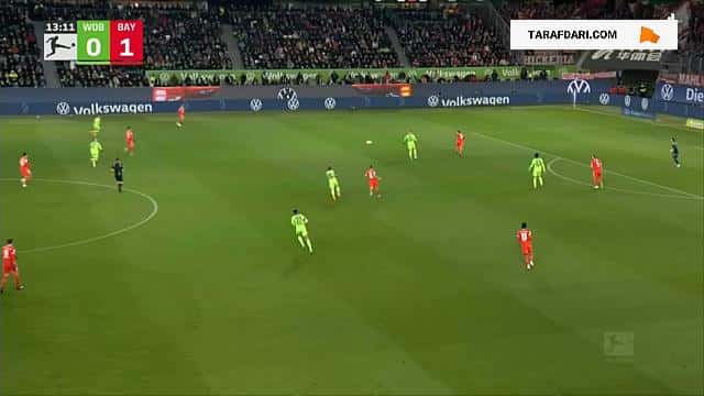 گل دوم کینگزلی کومان به وولفسبورگ (وولفسبورگ 0-2 بایرن مونیخ)
