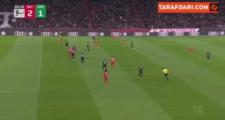 گل سرژ گنبری به وردربرمن ( بایرن مونیخ 2-1 وردربرمن )