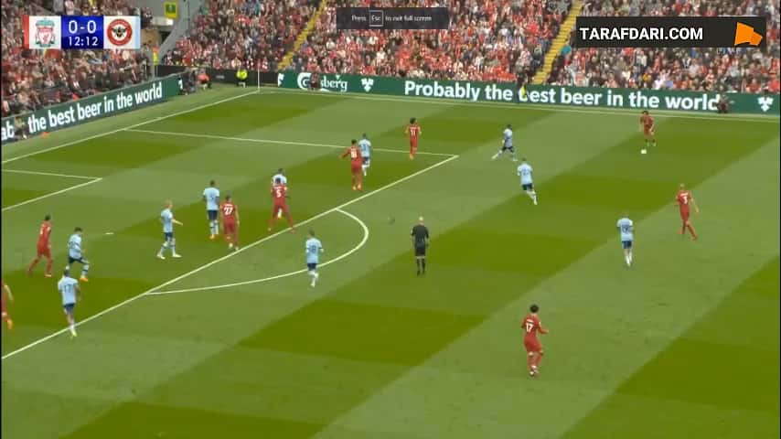 گل محمد صلاح به برنتفورد (لیورپول 1-0 برنتفورد)