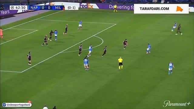 گل اولیویه ژیرو به ناپولی روی حرکت دیدنی رافائل لیائو (ناپولی 0-1 میلان)