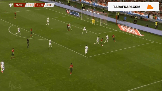 گل برونو فرناندز به بوسنی (پرتغال 2-0 بوسنی)