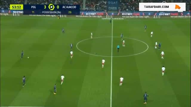 گل دوم و زیبای کیلیان ام باپه به آژاکسیو (پاری سن ژرمن 4-0 آژاکسیو)