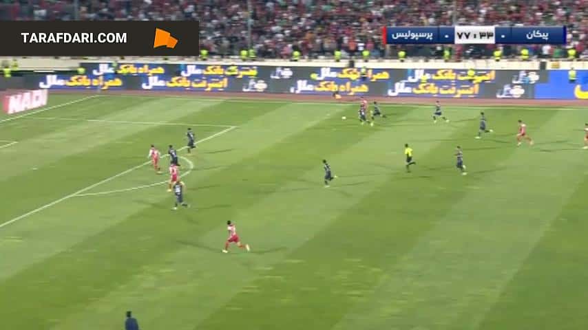 گل مهدی ترابی به پیکان از روی نقطه پنالتی (پیکان 0-1 پرسپولیس)