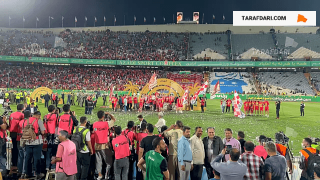 خوشحالی جالب بیرانوند و میلاد سرلک با جام قهرمانی / فیلم