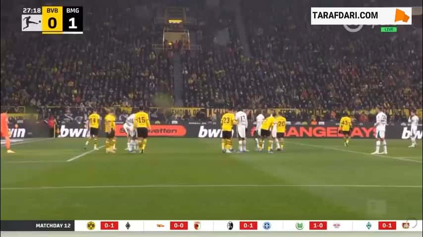 گل کوادیو کونه به دورتموند (دورتموند 0-2 مونشن گلادباخ)