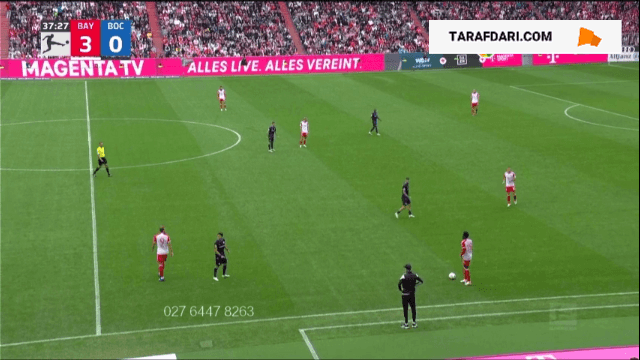 گل لروی سانه به بوخوم روی پاس زیبای هری کین (بایرن مونیخ 4-0 بوخوم)