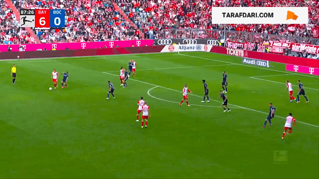 هت تریک کین؛ گل سوم هری کین به بوخوم (بایرن مونیخ 7-0 بوخوم)