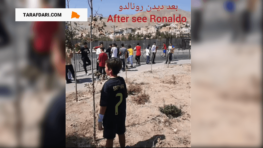 اشک های پسر بچه ای که موفق به دیدن رونالدو و سایر ستاره های النصر از پشت شیشه اتوبوس شد / فیلم