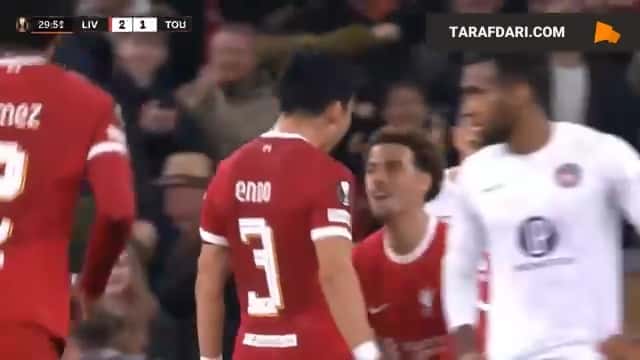 گل واتارو اندو به تولوز (لیورپول ۲-۱ تولوز)