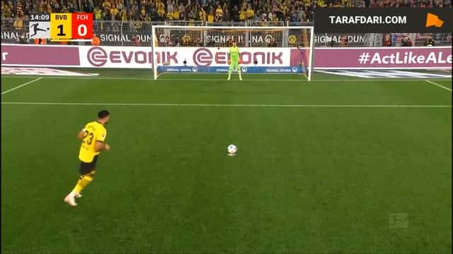گل امره جان به هایدنهایم از روی نقطه پنالتی (دورتموند 2-0 هایدنهایم)