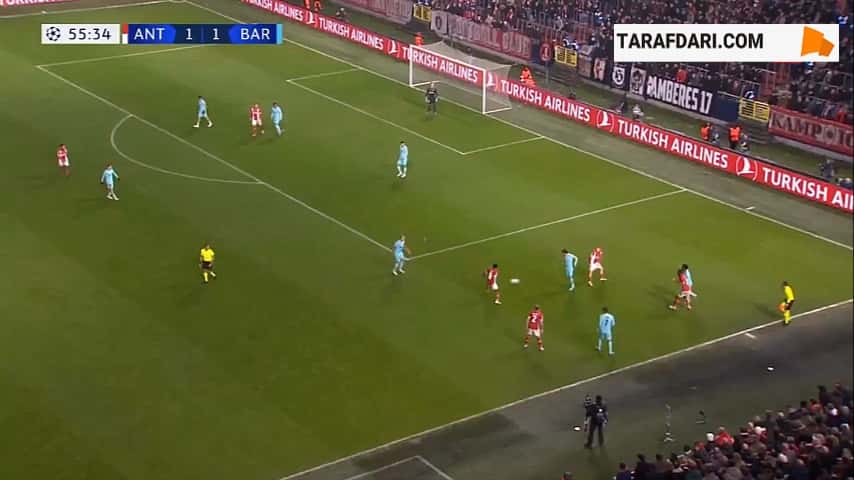 گل وینسنت یانسن به بارسلونا (رویال آنتورپ 2-1 بارسلونا)